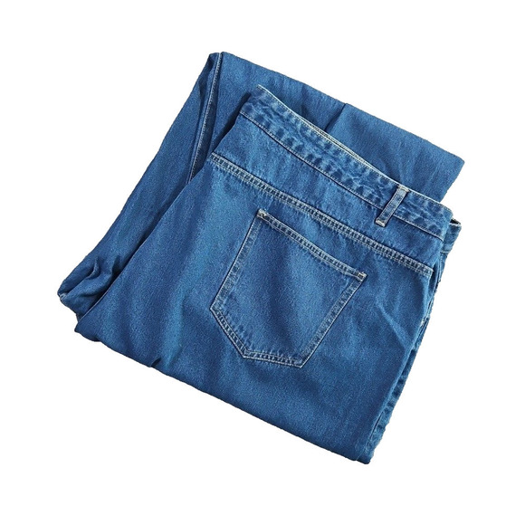 Pretty Little Thing Women's Jean Size 24 Recycled Plus Mid Blue Washed New w Tag - Picture 6 of 16